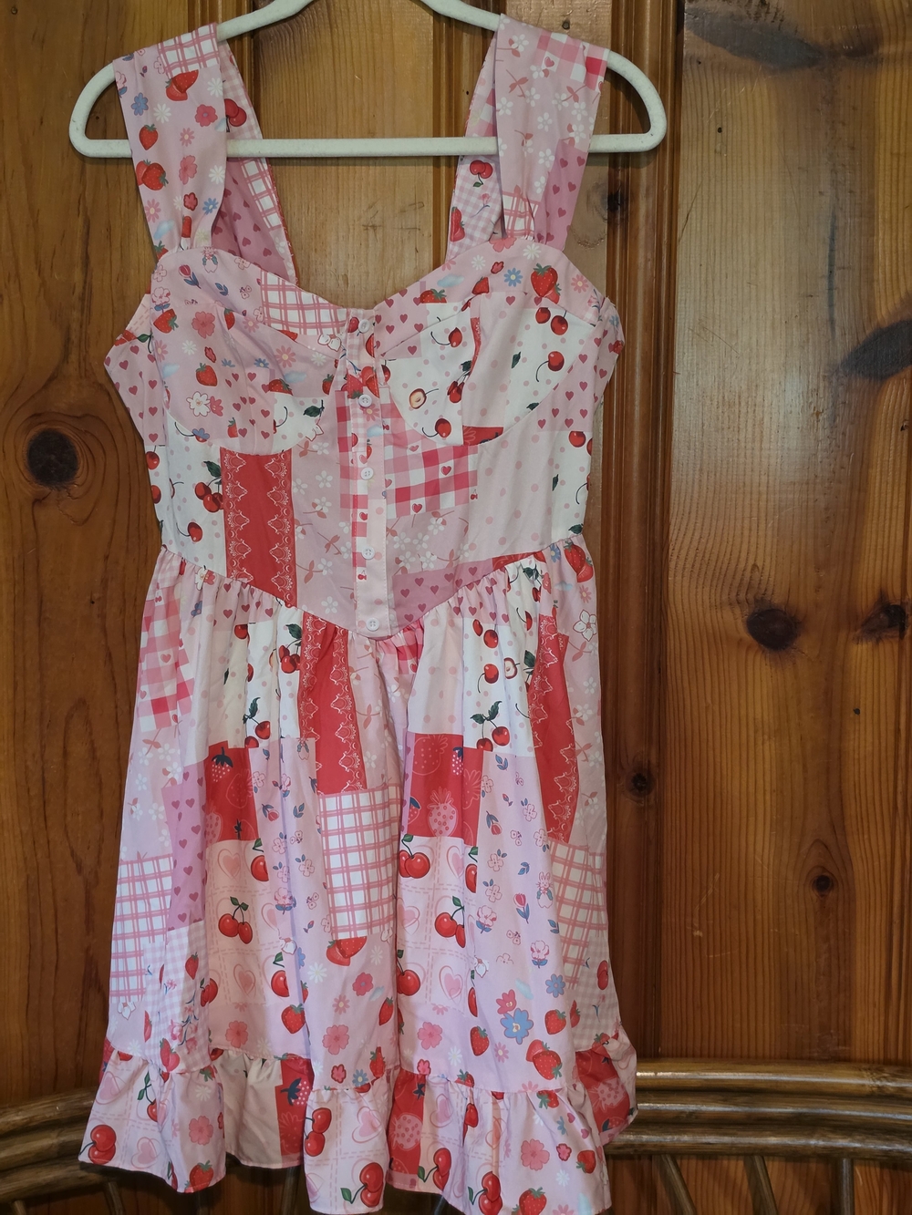 Pink Cherry Patchwork Sundress - Picture 2 of 16
